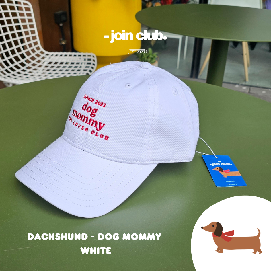 หมวก Dog Mommy - ลาย Dachshund - สี White