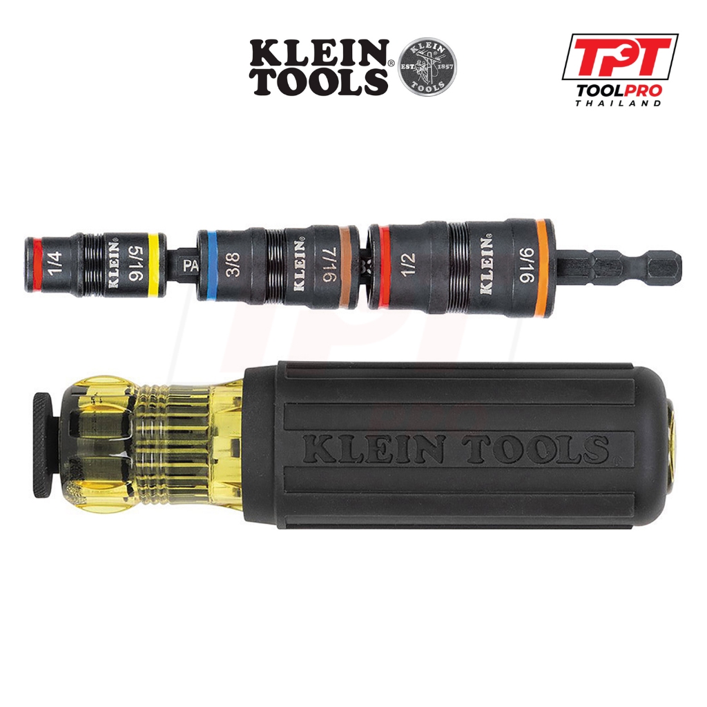 Klein Tools ไขควง 7-in-1 Impact Flip Socket Set with Handle (32910)