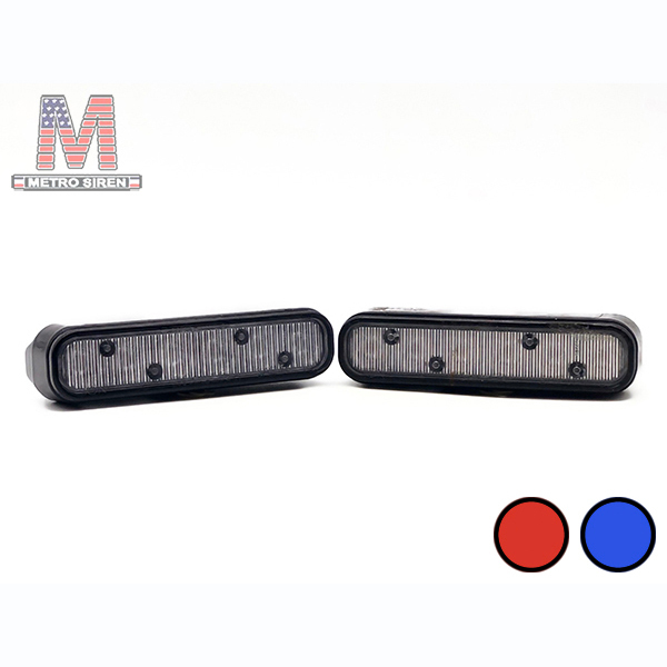 Whelen ION สีแดงข้าง น้ำเงินข้าง เลนส์ไวด์ ไซเรน (มือสอง - คู่)