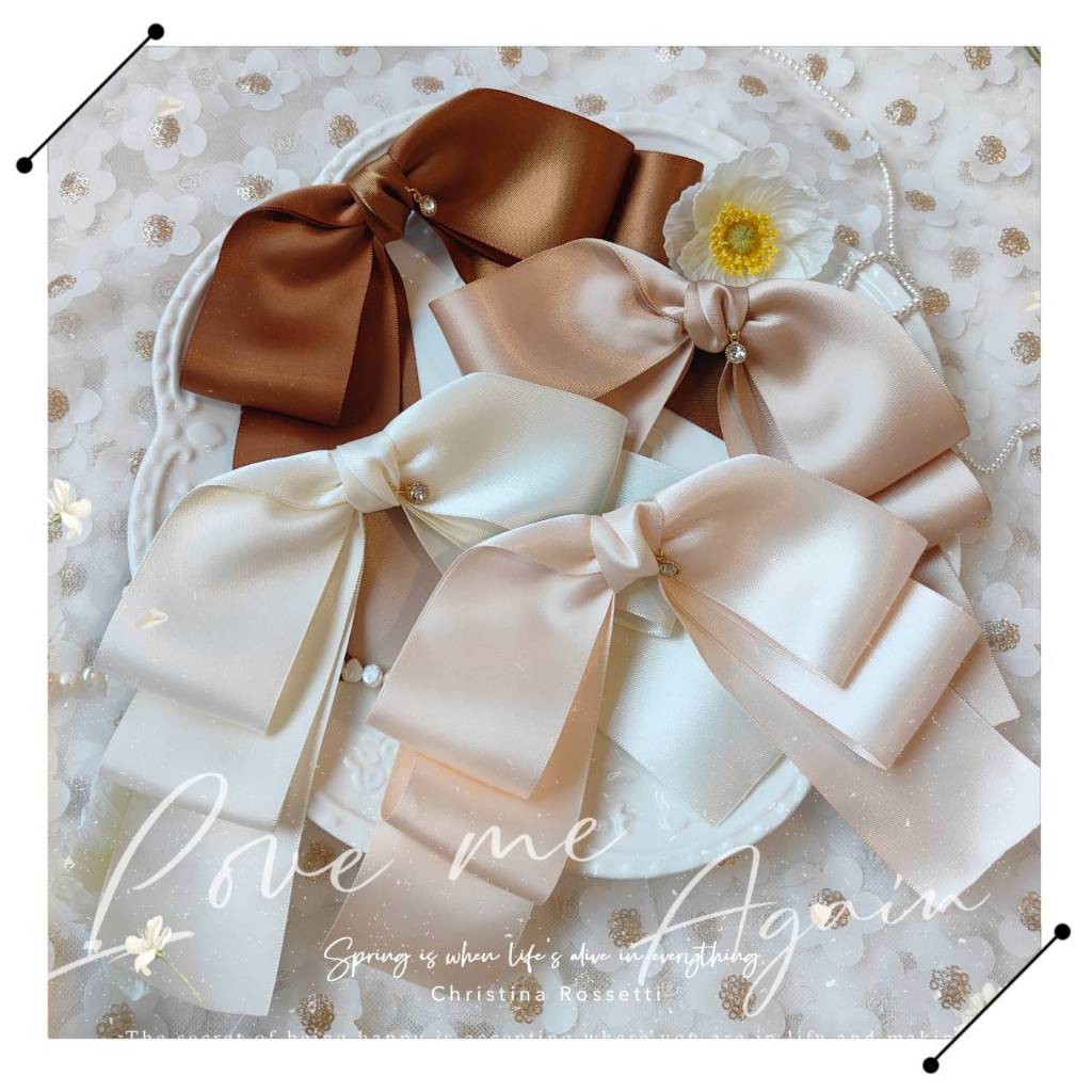 A Dream (39สี)กิ๊บสปริงโบว์ริบบิ้นซาติน2หน้า เกรดพรีเมี่ยมริบบิ้นเงาสวยทรงหวาน กิ๊บไซร์8เซ็น(พร้อมส่ง🌷)