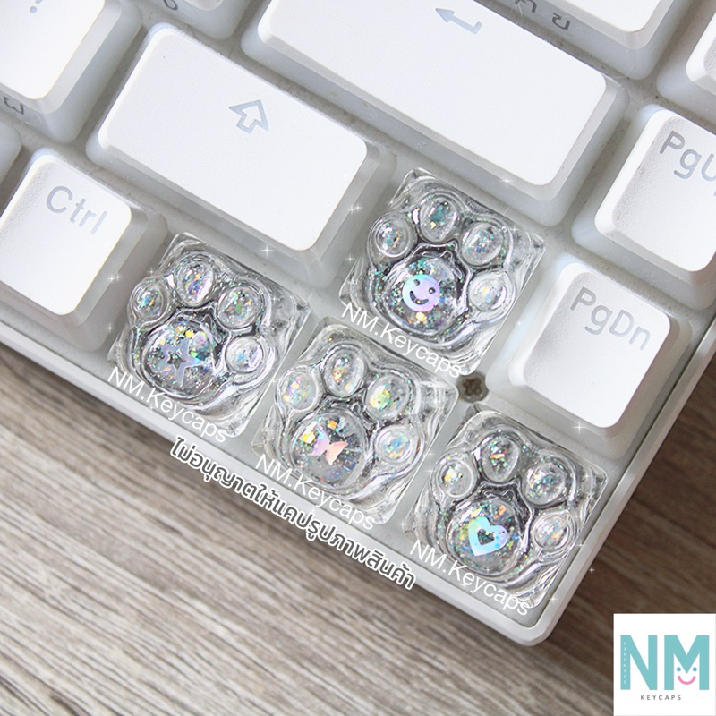 Keycaps Meow Hologram สำหรับ Mechanical Keyboard