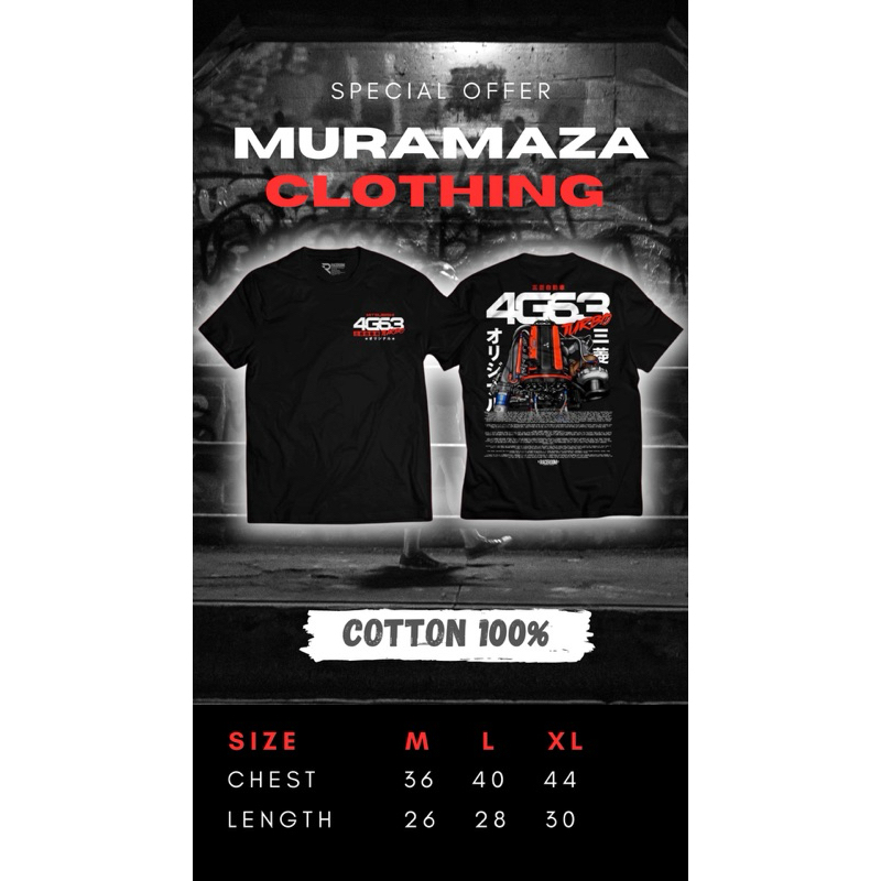 เสื้อยืดสายซิ่ง ยุค 90‘ ลาย เครื่องยนต์ 4G63 Turbo