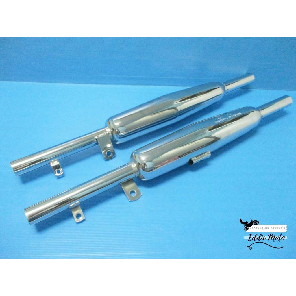 HONDA CD125 CD175 CA175 - EXHAUST MUFFLER PIPE "CHROME" // ท่อไอเสีย ท่อคู่ เหล็กชุบ