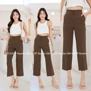 กางเกงขากระดิ่งน้อย ตะขอหน้า ผ้าไอวี่ ผ้าเปเป้ S - 2XL ป้าย SMSHOP พร้อมส่ง