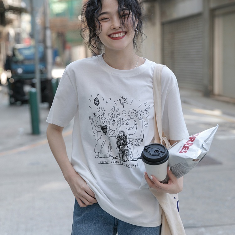 พร้อมส่ง เสื้อยืดคอกลม ผ้าฝ้าย ขนาดใหญ่ สําหรับผู้หญิง ไซซ์ S - 3Xl  เสื้อยืดฝ้ายขาวนุ่มมาก