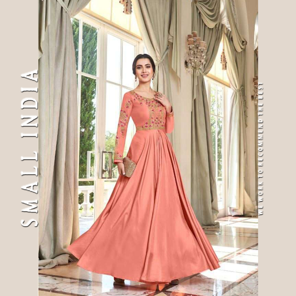 {**ส่งฟรี**} SMALL INDIA 👗 Maslin Cotton With Handwork Gown Dress ชุดเดรส 👗 Women Gown Dress