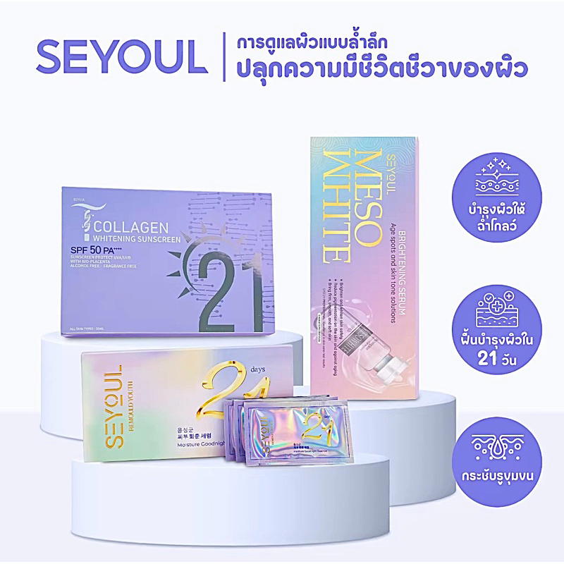 พร้อมส่ง🚛 SERUM 21 เซรั่ม เอสเซนส์บำรุงผิว 21 วัน & กันแดดT-Collagen & MESOบีบีครีมกลอส กันแดเSPF50P