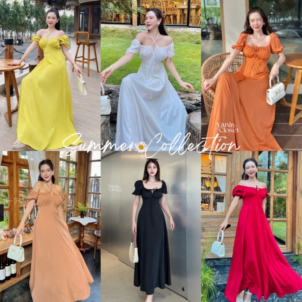 เดรสยาว เดรสไปทะเล maxidress ใส่ได้หลายแบบ
