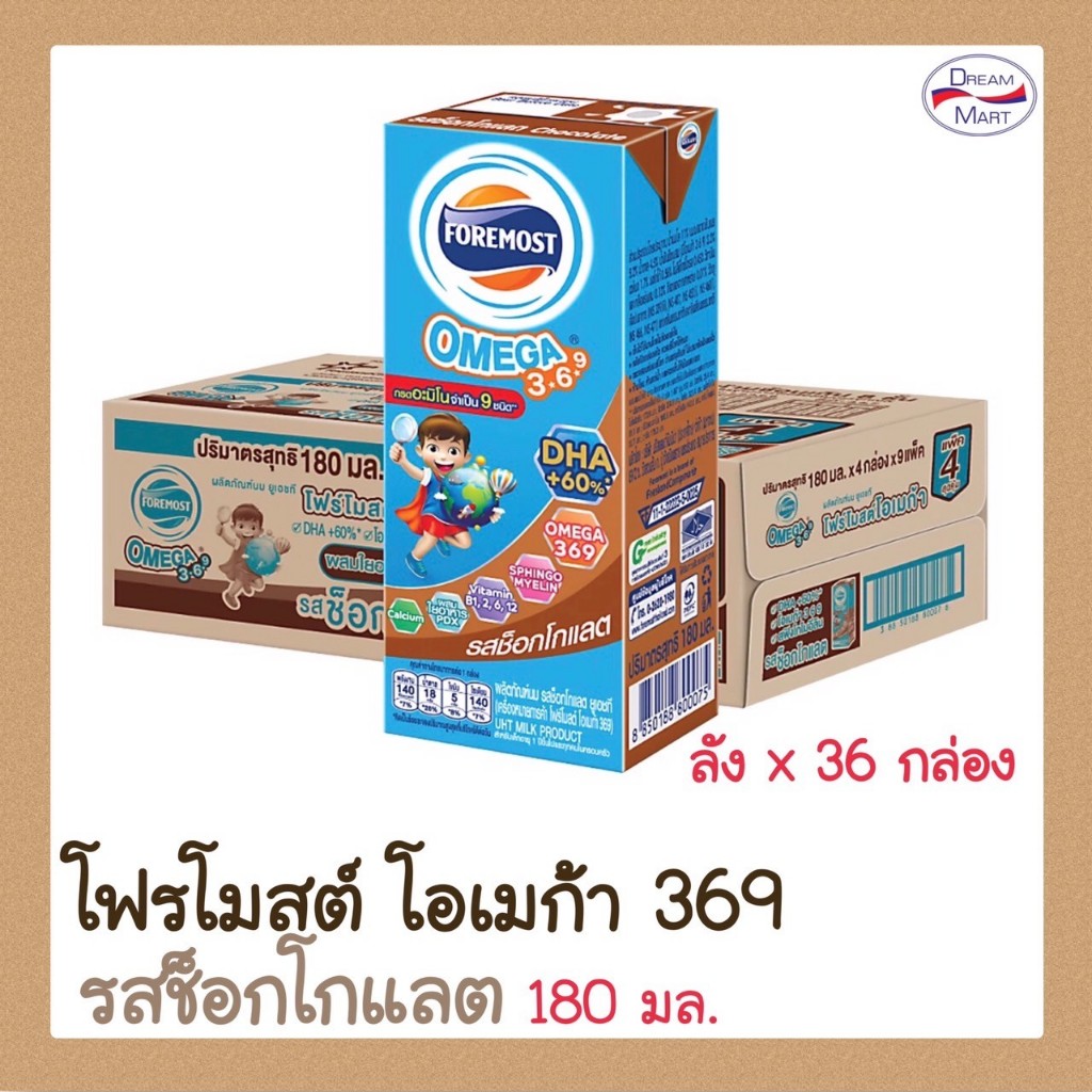 [UHT] Foremost Omega โฟร์โมสต์ โอเมก้า 369 รสช็อกโกแลต 180 มล.