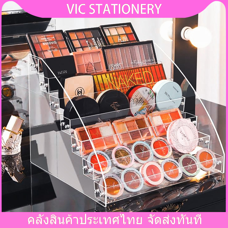 ชั้นวางของอะคริลิค ชั้นวางโมเดล ชั้นวางเครื่องสําอาง 3/4/5/6/7 ชั้น หนา 2มิล สําหรับจัดระเบียบ วางสินค้า วางยาทาเล็บ