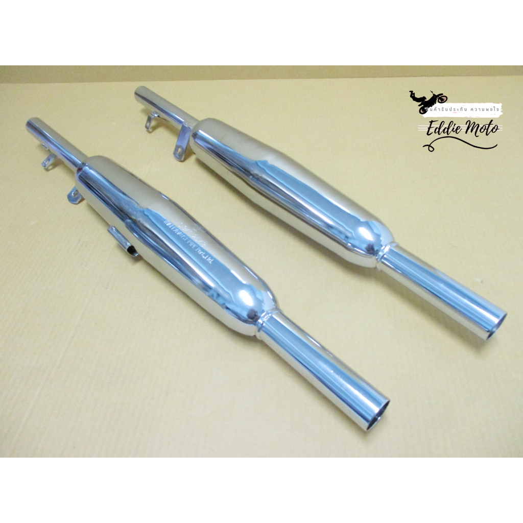 EXHAUST & HEADER PIPE SET For HONDA CD125 CD175 CA175 // ท่อไอเสีย พร้อม คอท่อไอเสีย ชุบโครเมี่ยม