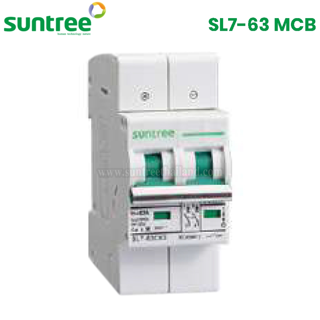 Suntree SL7-63 DC Circuit Breaker MCB 2P 800V ตัวเลือก 16A, 20A, 25A, 32A, 2P 800V Polarity Breaker เบรกเกอร์ DC เบรกเกอ