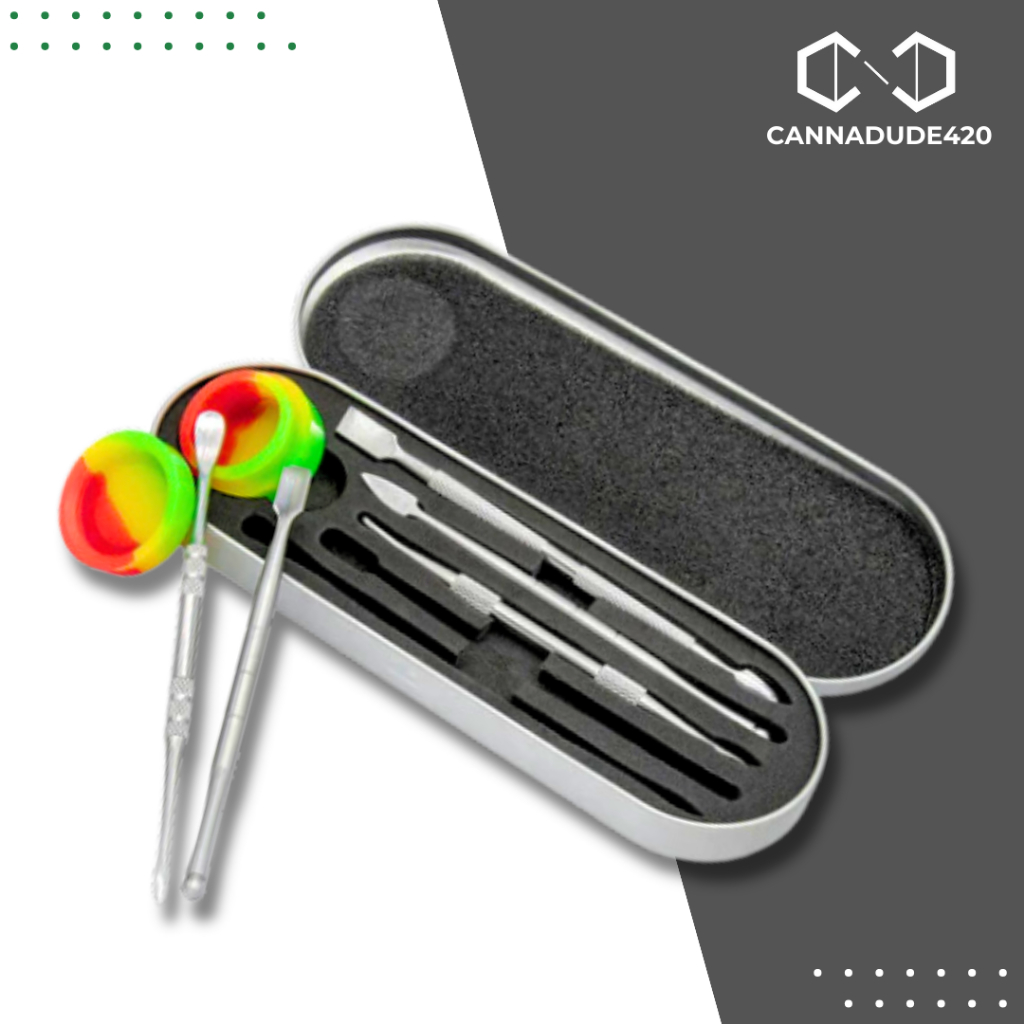 ไม้สำหรับเขี่ย ไม้สำหรับตัก Stainless Dabber tool Set 5 ด้าม พร้อมกล่องเหล็ก DAB05