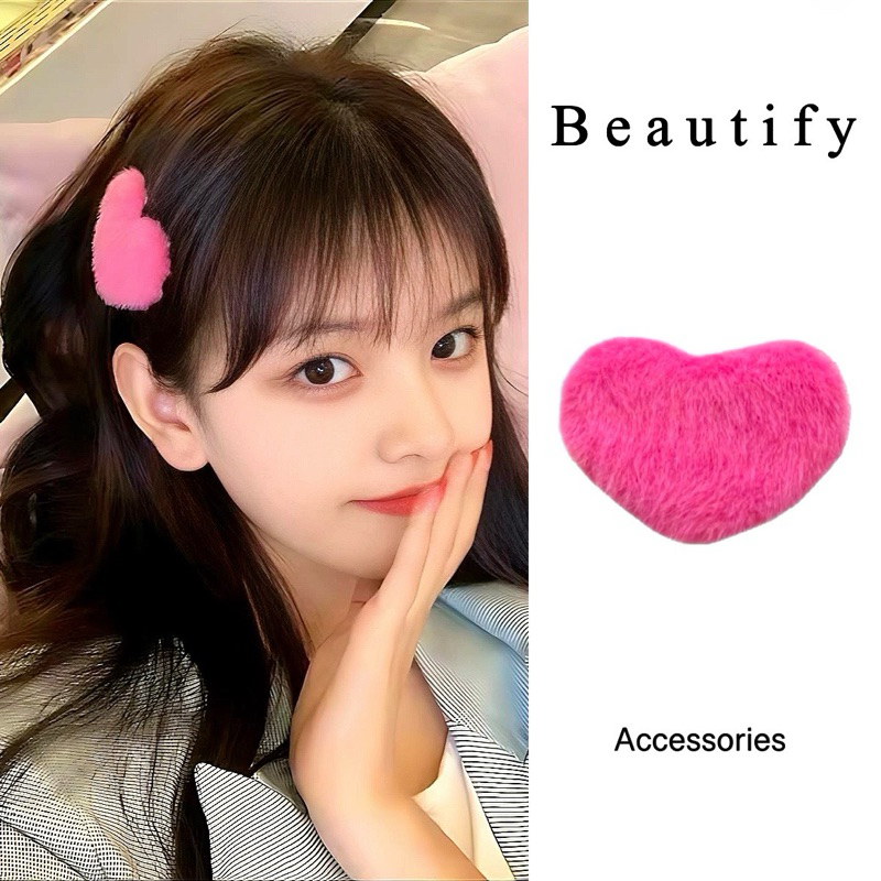 𝓑𝓮𝓪𝓾𝓽𝓲𝓯𝔂 กิ๊บติดผมรูปหัวใจนุ่มนิ่มน่ารักสดใสสำหรับตกแต่งทรงผมธีมวาเลนไทน์