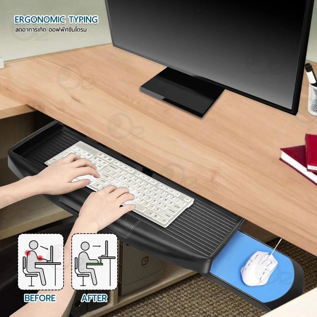 9Gadget ถาดวางคีย์บอร์ด ลิ้นชักคีย์บอร์ดใต้โต๊ะ thumbnail 7