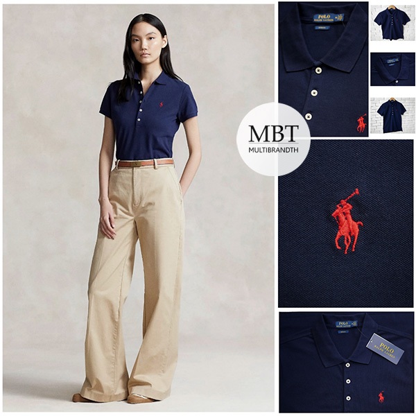 POLO RALPH LAUREN WOMEN SLIM FIT STRETCH POLO SHIRT #เสื้อโปโลผู้หญิง #ของแท้100%