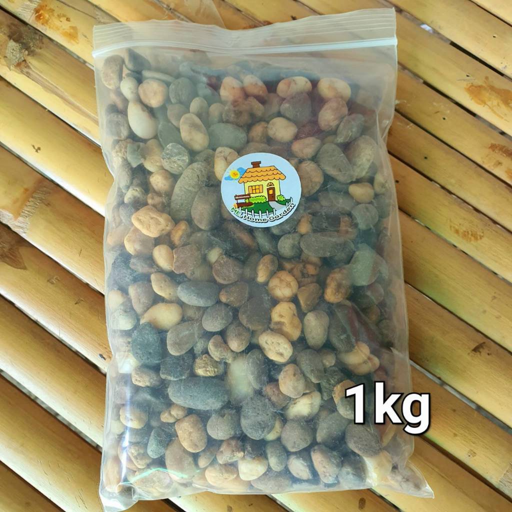หินเเม่น้ำ หินตู้ปลา หินตกเเต่งกระถางต้นไม้ จัดสวนถาด ปริมาณ1 kg.