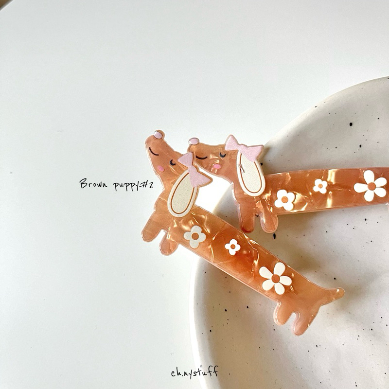 2 ชิ้น Puppy hair clip กิ๊บติดผม กิ๊บหนีบผมรูปหมา (ราคาต่อคู่)