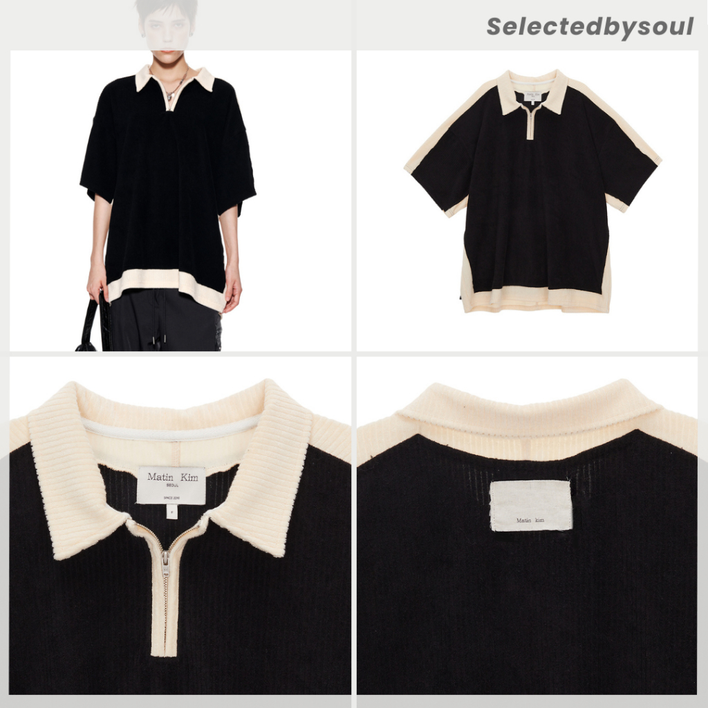 [Preorder] Matin Kim Color Block Pique Top สินค้าของแท้ 100% นำเข้าจากเกาหลี  ✨ เสื้อยืดนำเข้าจากเกาหลี ✈️