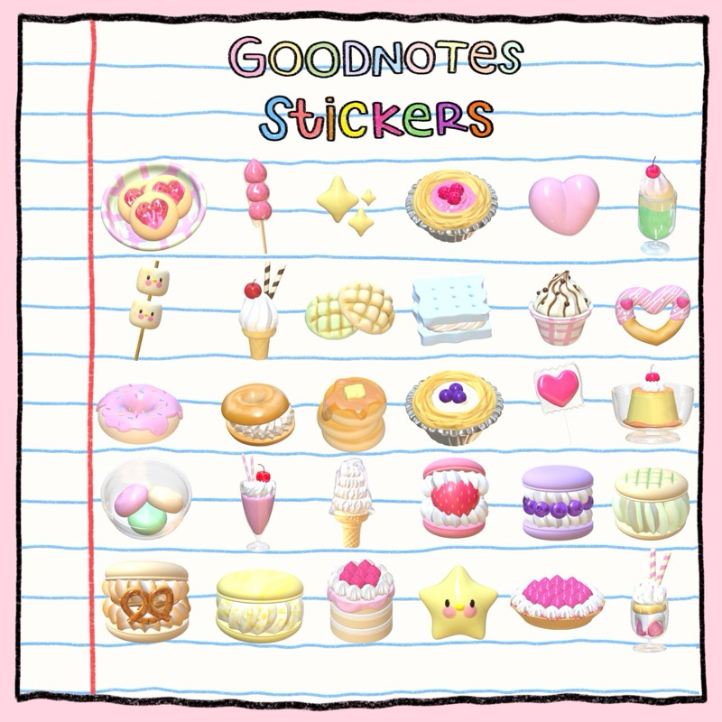 3D stuff digital stickers | Goodnotes