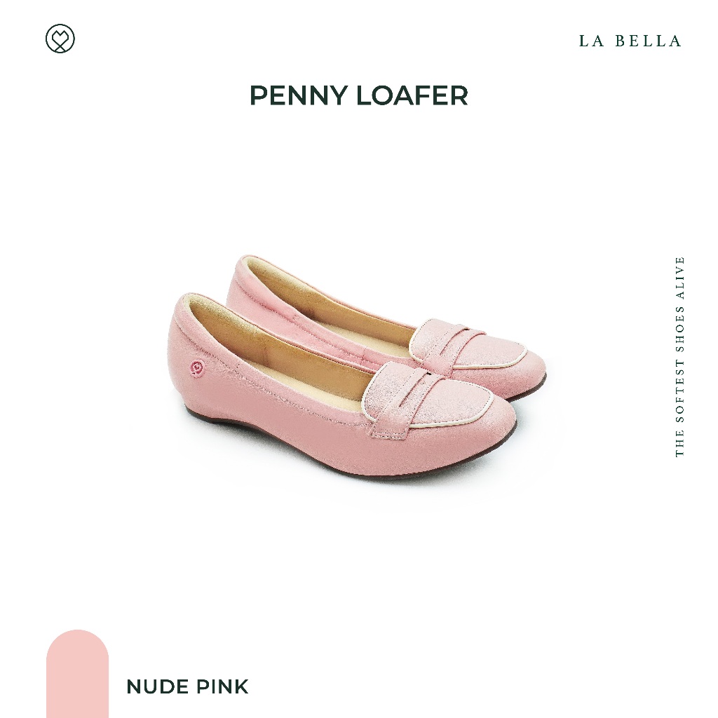 LA BELLA รุ่น PENNY LOAFER - NUDE PINK