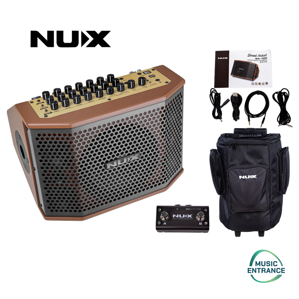 Nux SA-100 Acoustic Amp Street Artist แอมป์มัลติ Amp NUX SA100 วัตต์ แอมป์กีตาร์โปร่ง แอมป์ กีต้าร์ 