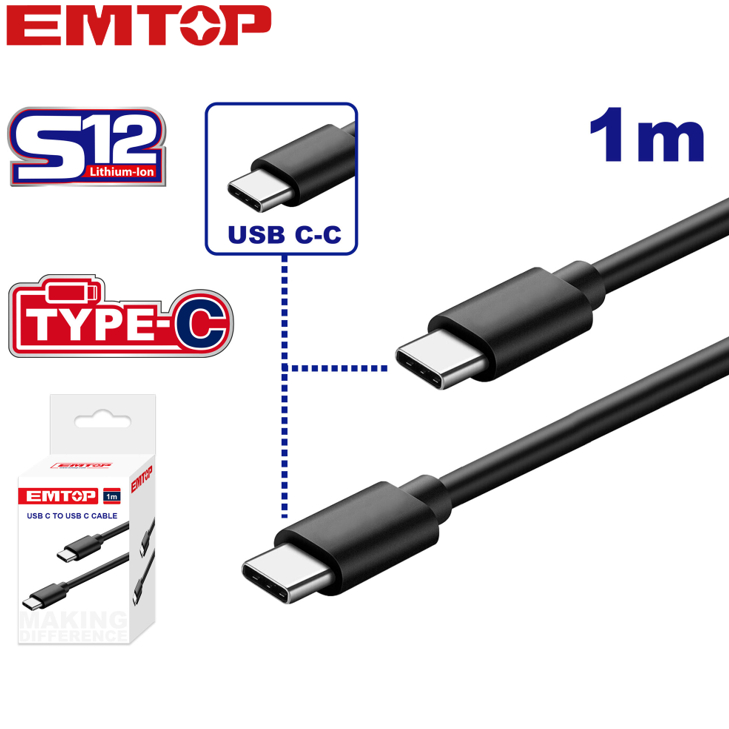 EMTOP สายชาร์จ type c to สายชาร์จ USB รุ่น EUCC02