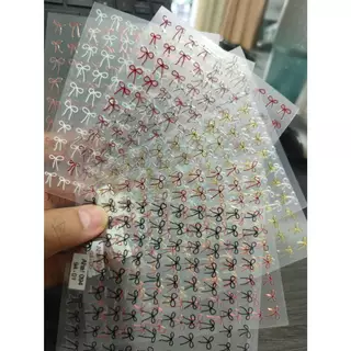 K2.สติ๊กเกอร์โบว์แบบบาง (อ่านก่อนสั่ง) เส้นเล็ก แบรนด์ AHA และ Nail Decal แบบมีกาวในตัวลอกแปะได้ค่ะ