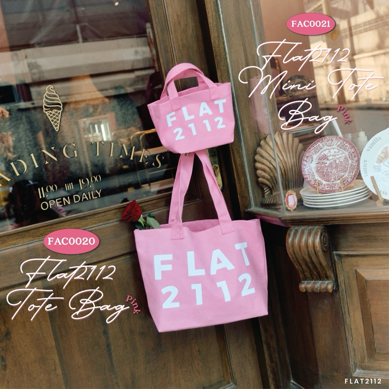 FLAT2112 FAC0020/21 : FLAT2112 TOTE BAG กระเป๋าผ้า canvas