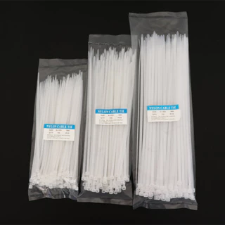 (ราคาโรงงาน) เคเบิ้ลไทร์ Nylon Cable Tie สีขาว-ดำ หนวดกุ้ง สายรัดสายไฟ แพ็คละ 100 เส้น V73 พร้อมส่ง