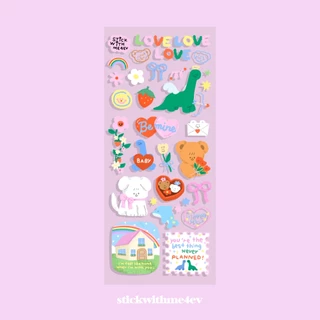 Valentine2024 lovelovelove Sticker สติกเกอร์พรีเมียมไซส์ 3x8นิ้ว รุ่นพิเศษ วาเลนไทน์ | Stickwithme4ev original