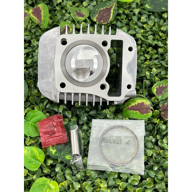 เสื้อสูบ125iปลาวาฬลูก59หัวนูน2วาวสลัก13มิลพร้อมปาดหลบวาล์วปลอกสูบใส่แคร้งเดิมได้เลยใส่125iปลาวาฬLEDร