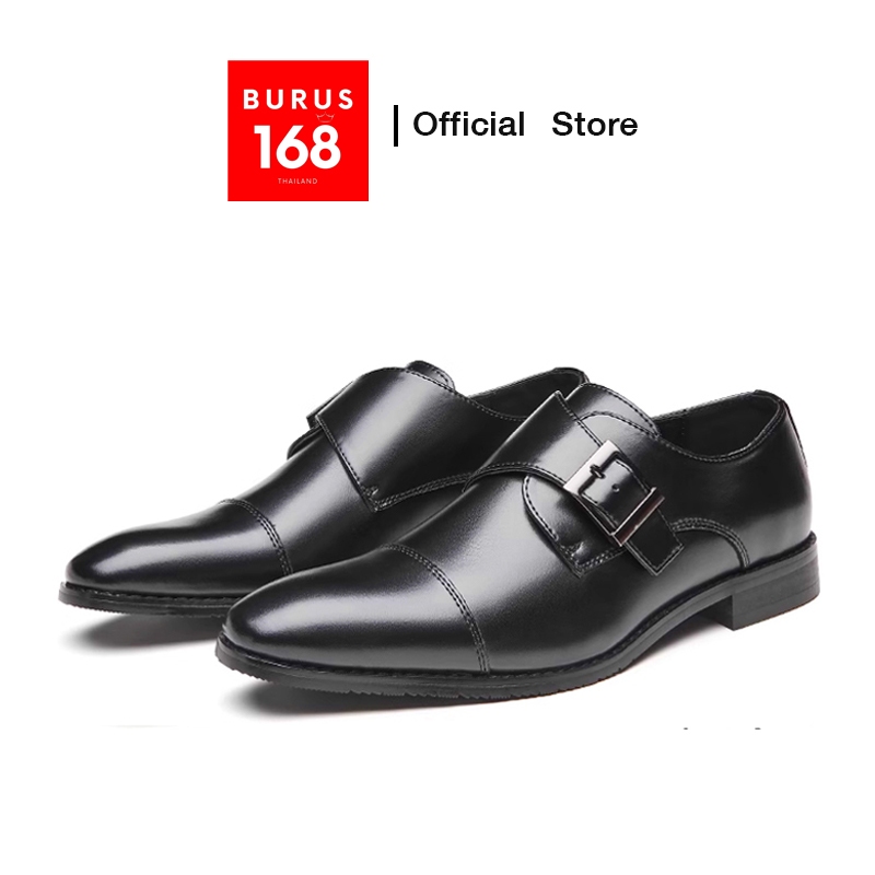 รองเท้าหนังแท้ ผู้ชาย แบบมีสายเข็มขัด (เย็บพื้นทุกคู่) - รุ่น Single Monk Straps [Size 39-45]