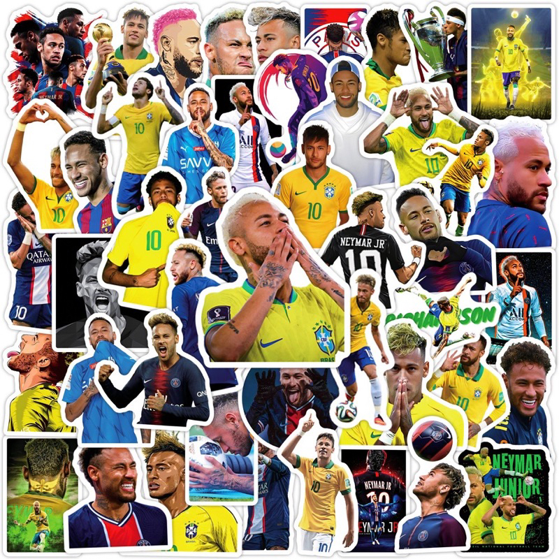 สติ๊กเกอร์ Neymar 702 เนย์มาร์ 50ชิ้น บาร์ซ่า บาซ่า psg ฟุตบอล messi บราซิล ronaldo liverpool เสื้อ บอล Ronaldo โรนัลโด้