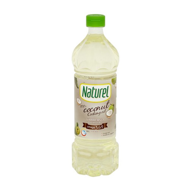 Naturel coconut oil cooking oil 1l น้ำมันมะพร้าวผ่านกรรมวิธี fl