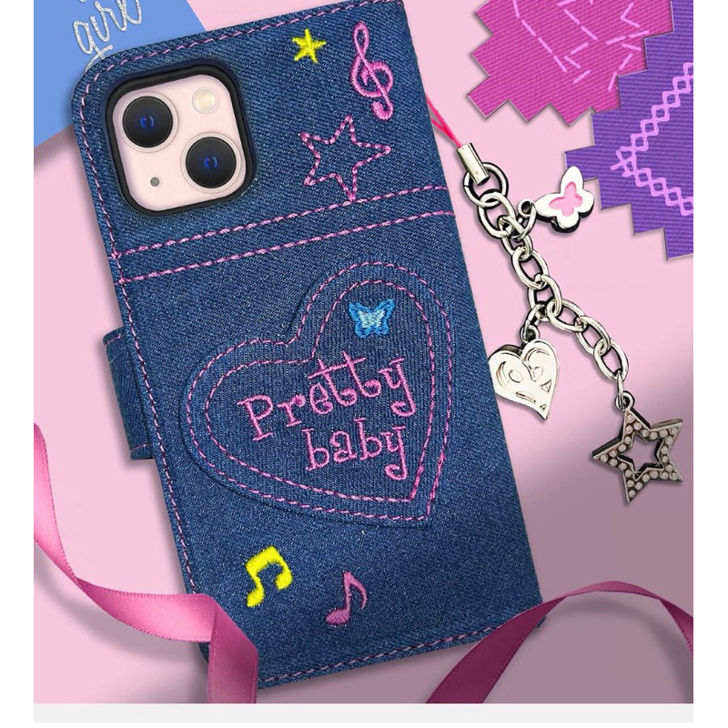 [ preorder] RUBBIE'S ROOM iphone case เคสไอโฟน เคสยีนส์ y2k คุมรอบเครื่องใส่การ์ด ใส่บัตรได้ xr-15
