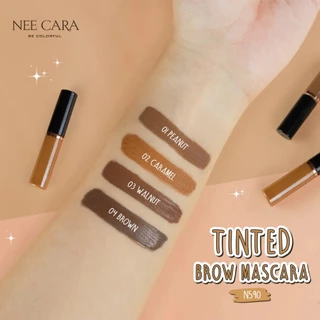 นีคาร่า ทินท์ มาสคาร่าคิ้ว ปัดขนคิ้ว กันน้ำ กันเหงื่อ Nee Cara Tinted Brow Mascara N590 4.5 ml.