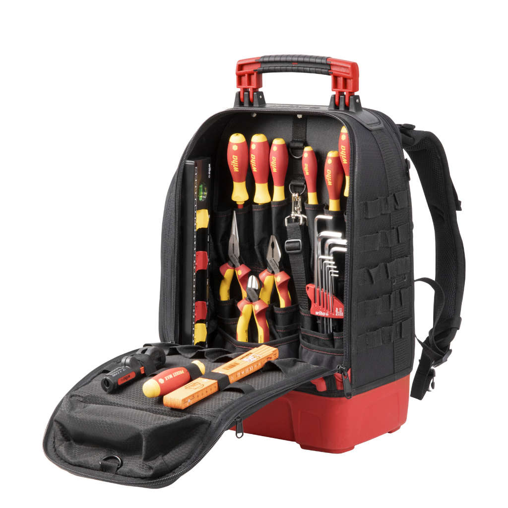 Wiha กระเป๋าเครื่องมือ ลดราคาพิเศษ / WIHA 45528 FILLED TOOL BACKPACK ELECTRIC 28-PIECE