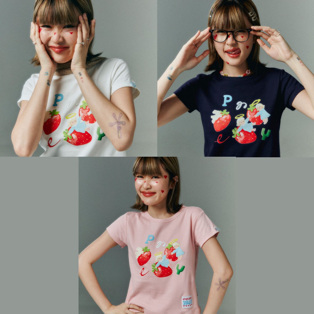 prey เสื้อยืดคอกลม strawberry babytee