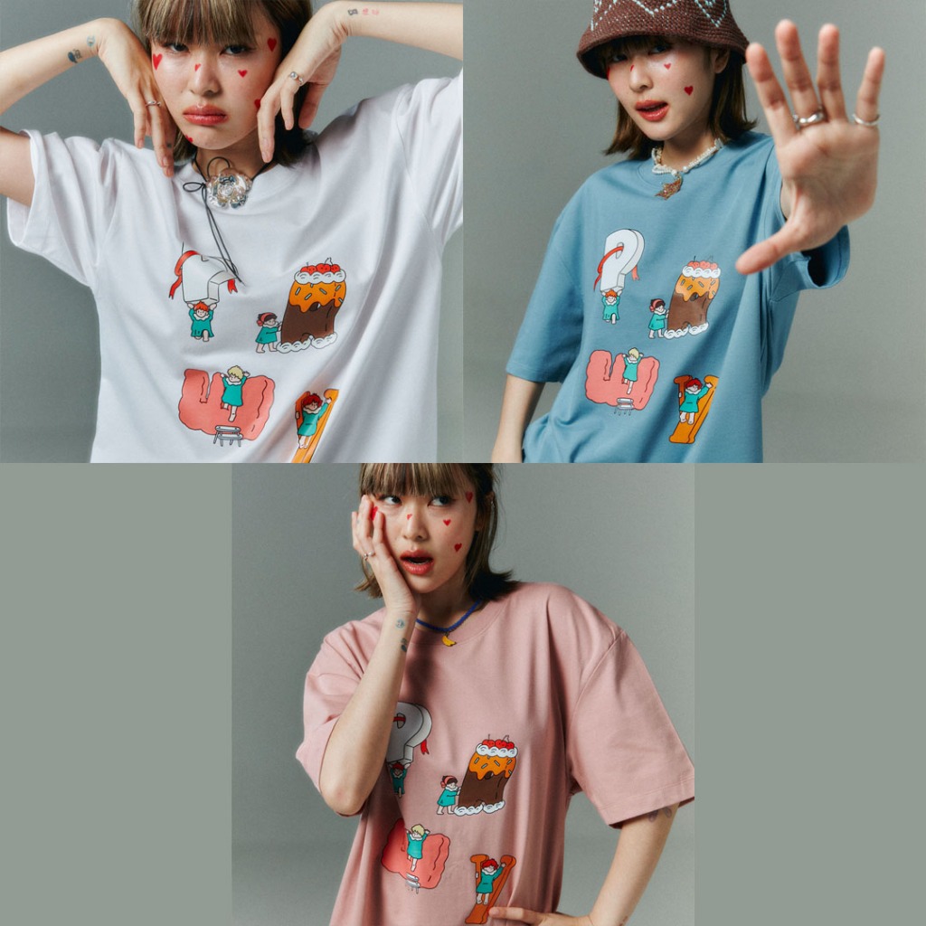 prey เสื้อคอกลม cup cake oversize