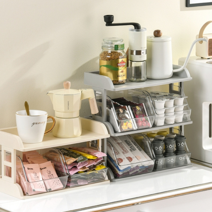 PINFU_SHOP ชั้นวางของพลาสติก 2/3ชั้น ลิ้นชักเก็บของ วัสดุอะคริลิค - รูปที่ 5