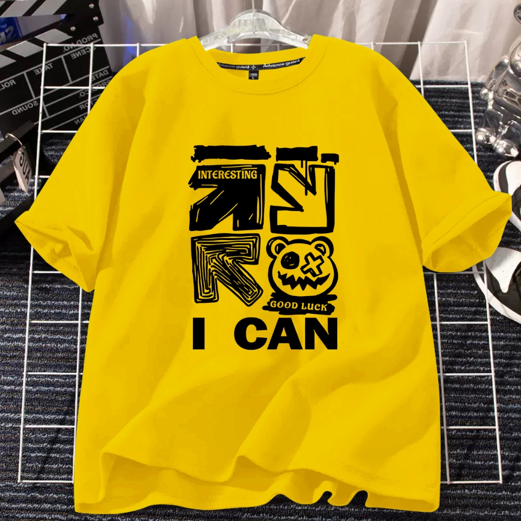 D540 จัดส่งด่วนเสื้อยืดคอกลมแขนสั้นลายสวยผ้าดีใส่ได้ทั้งชายและหญิง