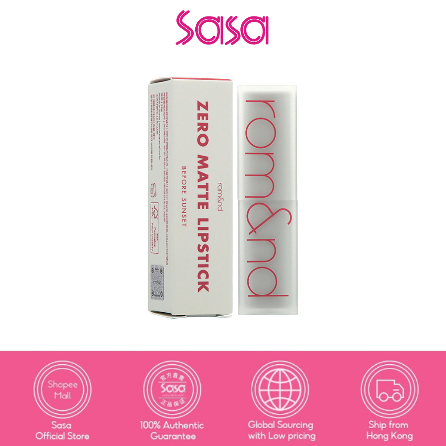 Rom&nd Zero Matte Lipstick (3g) (#01 Dusty Pink / #03 Silhouette / #04 Before Sunset / #08 Adorable 