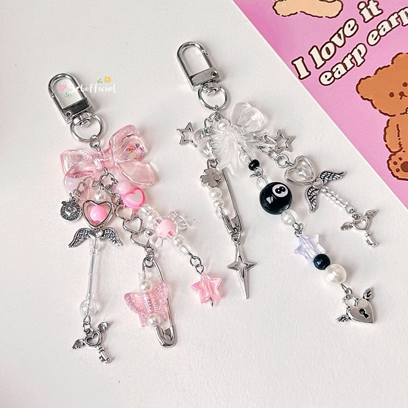 ♡ keychain Ribbon | พวงกุญแจน่ารักๆ ที่ห้อยโทรศัพท์ พวงกุญแจห้อยกระเป๋า ไดอารี่ แฟ้มการ์ด 🗝