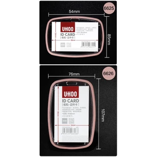 🏷ป้ายใส่บัตร UH00 อะคิลิก ขอบซิลิโคน สำหรับ พนักงาน นักเรียน นักศึกษา 6625 แนวนอน | 6626 แนวตั้ง