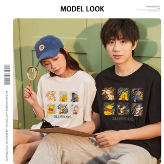 D575 จัดส่งด่วนเสื้อยืดคอกลมแขนสั้นลายสวยผ้าดีใส่ได้ทั้งชายและหญิง