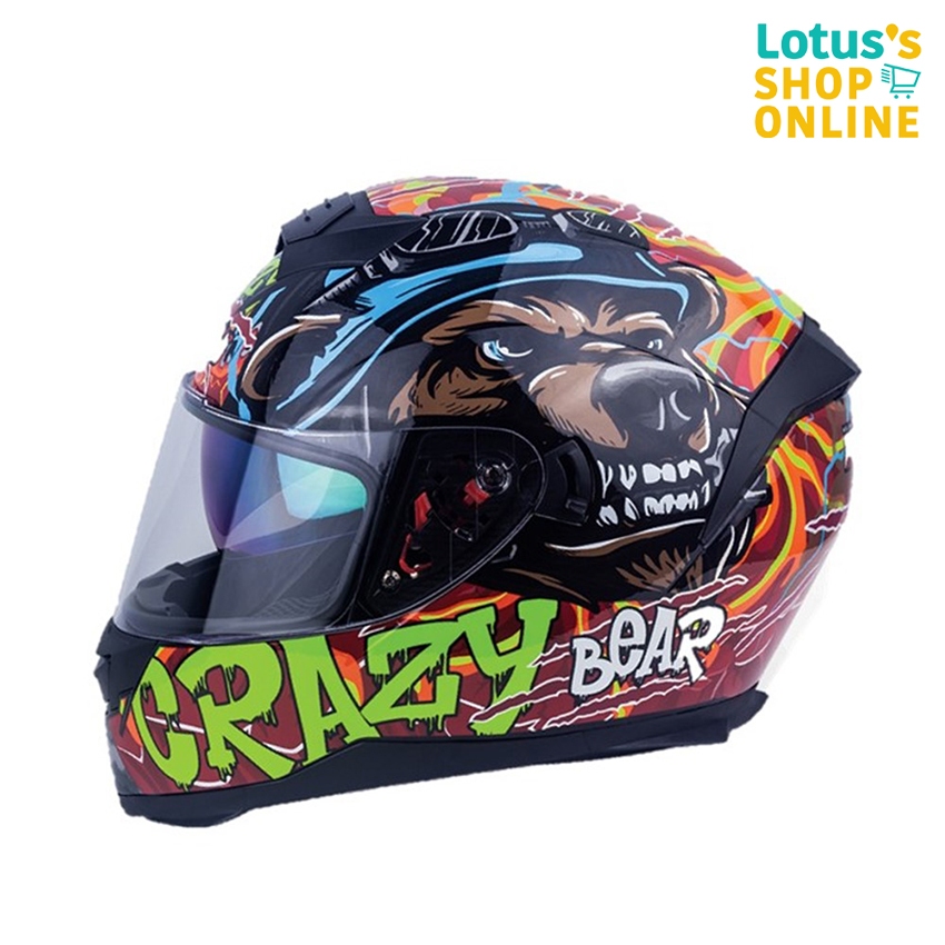 อาร์เคเอ็น หมวกกันน็อค เคซี่แบร์ แว่น 2 ชั้น L RKN HELMET FULL CRAZYBEAR DOUBLE VISOR L