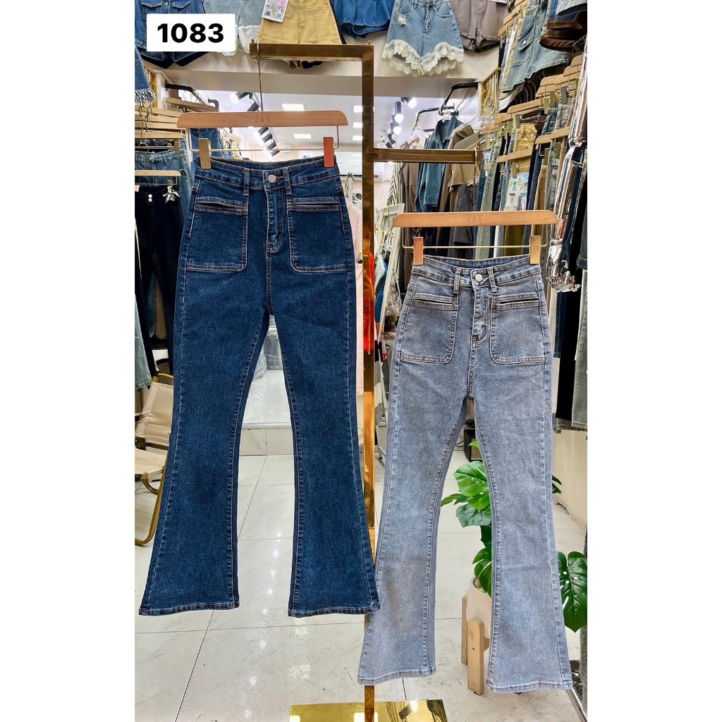 1083กางเกง​ยีนส์ขายาว​เอว​สูง​ขาม้าผ้า​ยืด​ใส่​สบาย​มีกระดุม​เม็ด มี​กระเป๋า​ข้างใส่ออกน่ารักมาก​เข้ารูป​ตามตัวดีเทล​ดีเ