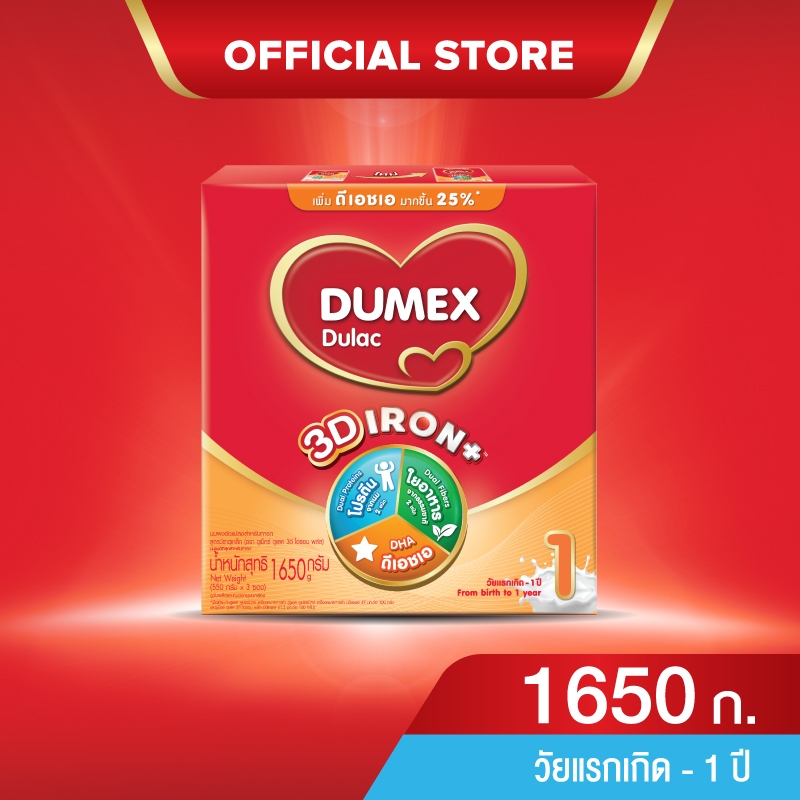 นมผง ดูเม็กซ์สูตร1 ดูแลค ไอรอนพลัส 1650 กรัม นมผงเด็กแรกเกิด-1ปี นมผง Dumex Dulac นมดูแลคสูตร1