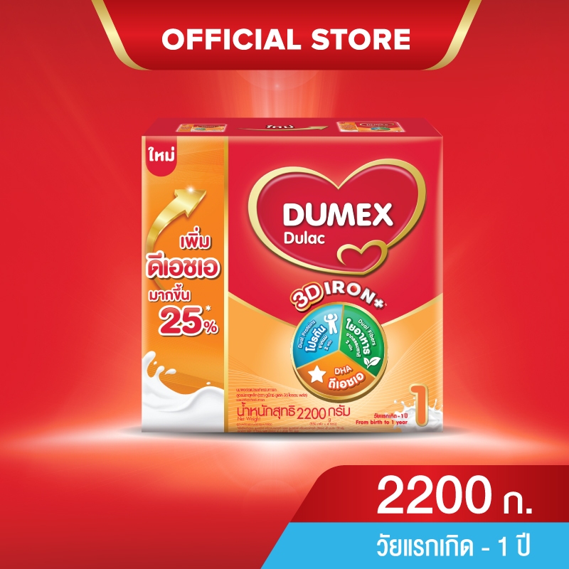 นมผง ดูเม็กซ์สูตร1 ดูแลค ไอรอนพลัส 2200 กรัม นมผงเด็กแรกเกิด-1ปี นมผง Dumex Dulac นมดูแลคสูตร1
